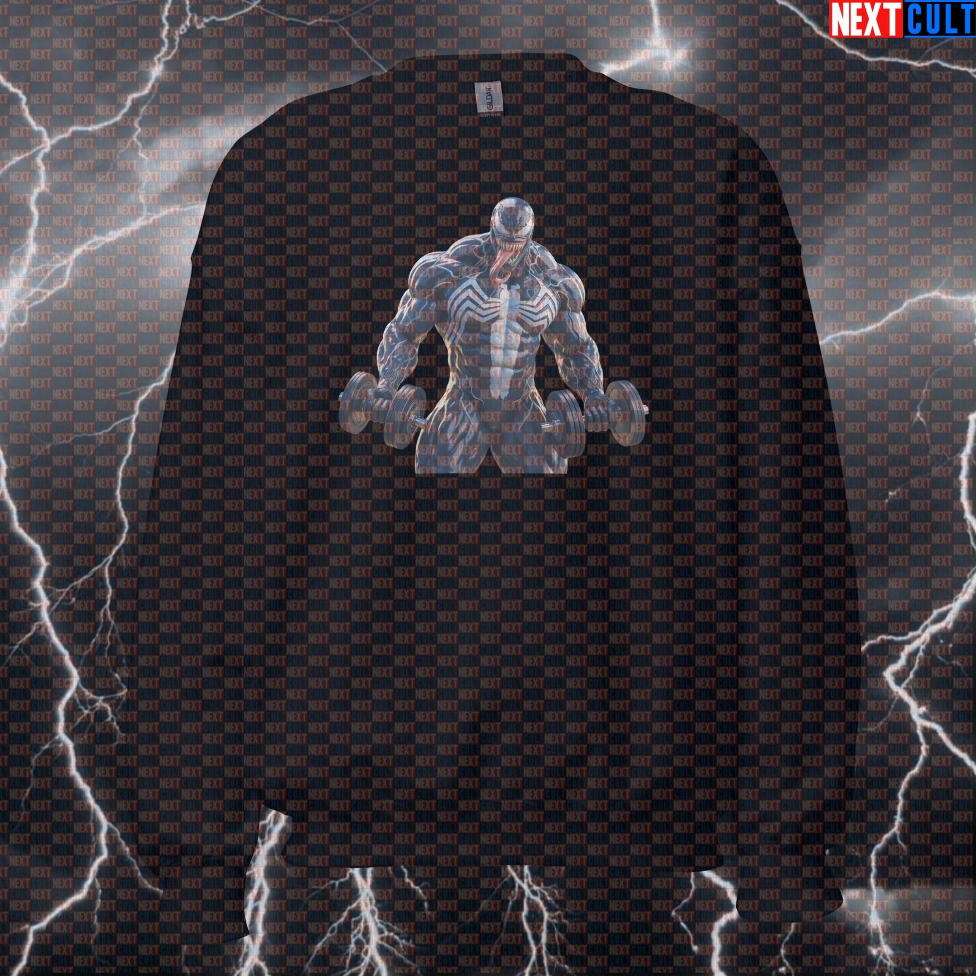 Venom Gym Hero Funny Gym Sweatshirt Crewneck Pump Cover Pullover Sweater for Lifters Comic Antihero Workout Fans Sweatshirts Next Cult Brand