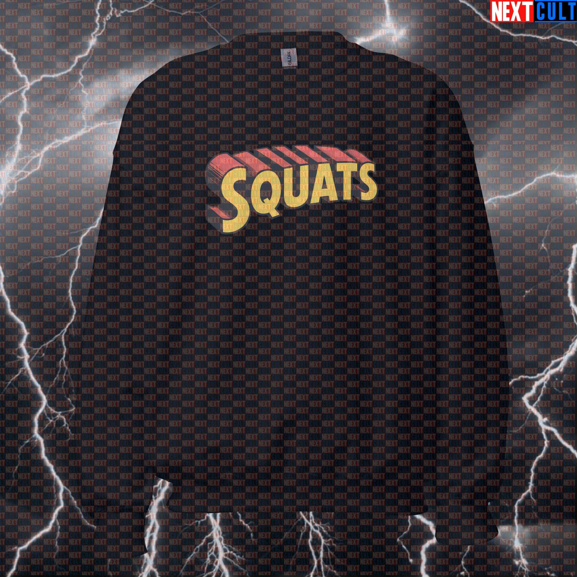 Superman Squats Funny Gym Sweatshirt Crewneck Pump Cover Pullover Sweater for Lifters Leg Day Workout Gym Sweatshirt Sweatshirts Bodybuilding Films Fitness Gym Justice League Leg Day Powerlifting Pump Cover Superheroes Superman Workout Next Cult Brand