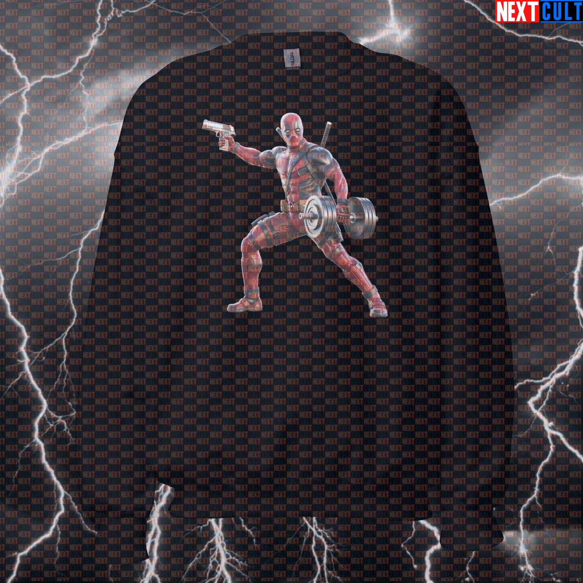 Deadpool Gym Hero Funny Gym Sweatshirt Crewneck Pump Cover Pullover Sweater for Lifters Gymbros Workout Fans Sweatshirts Next Cult Brand