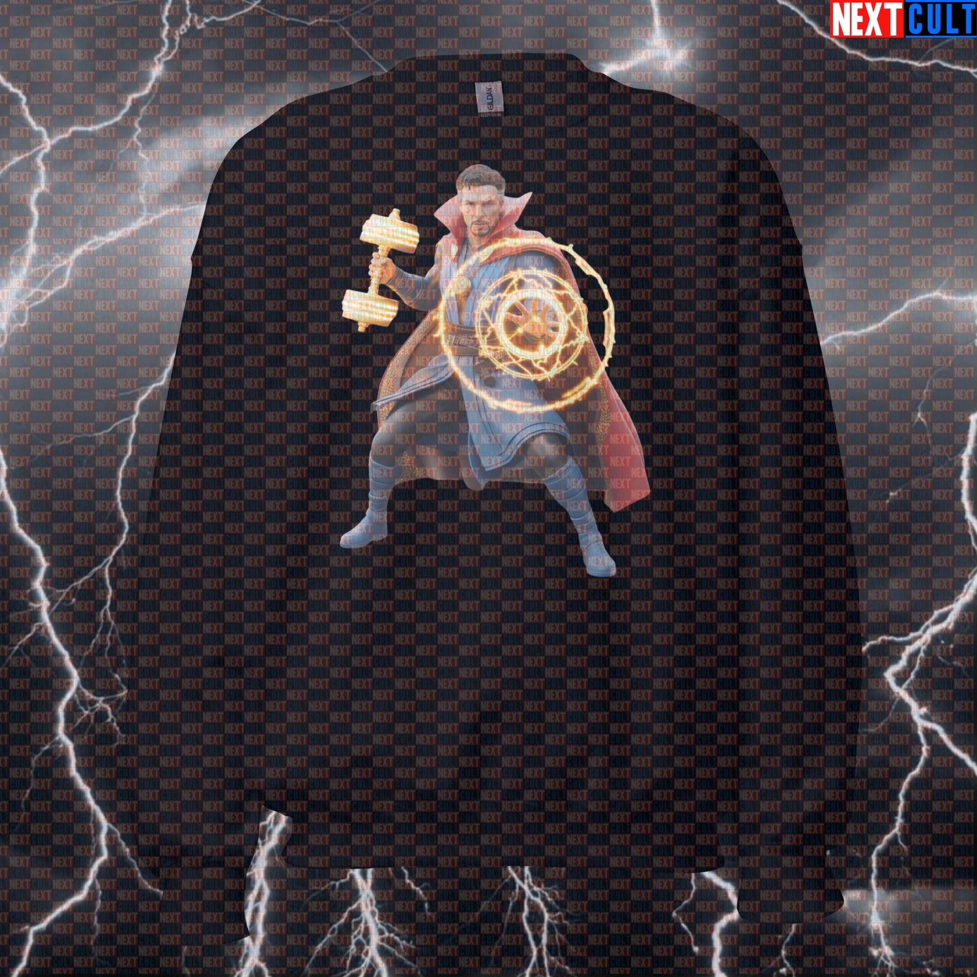 Doctor Strange Funny Gym Sweatshirt Crewneck Pump Cover Pullover Sweater for Lifters Superhero Workout Fans Sweatshirts Next Cult Brand