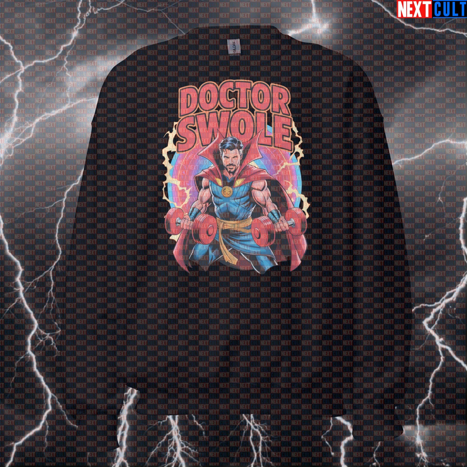 Doctor Swole Funny Gym Sweatshirt Crewneck Pump Cover Pullover Sweater for Lifters Superhero Workout Fans Sweatshirts Next Cult Brand