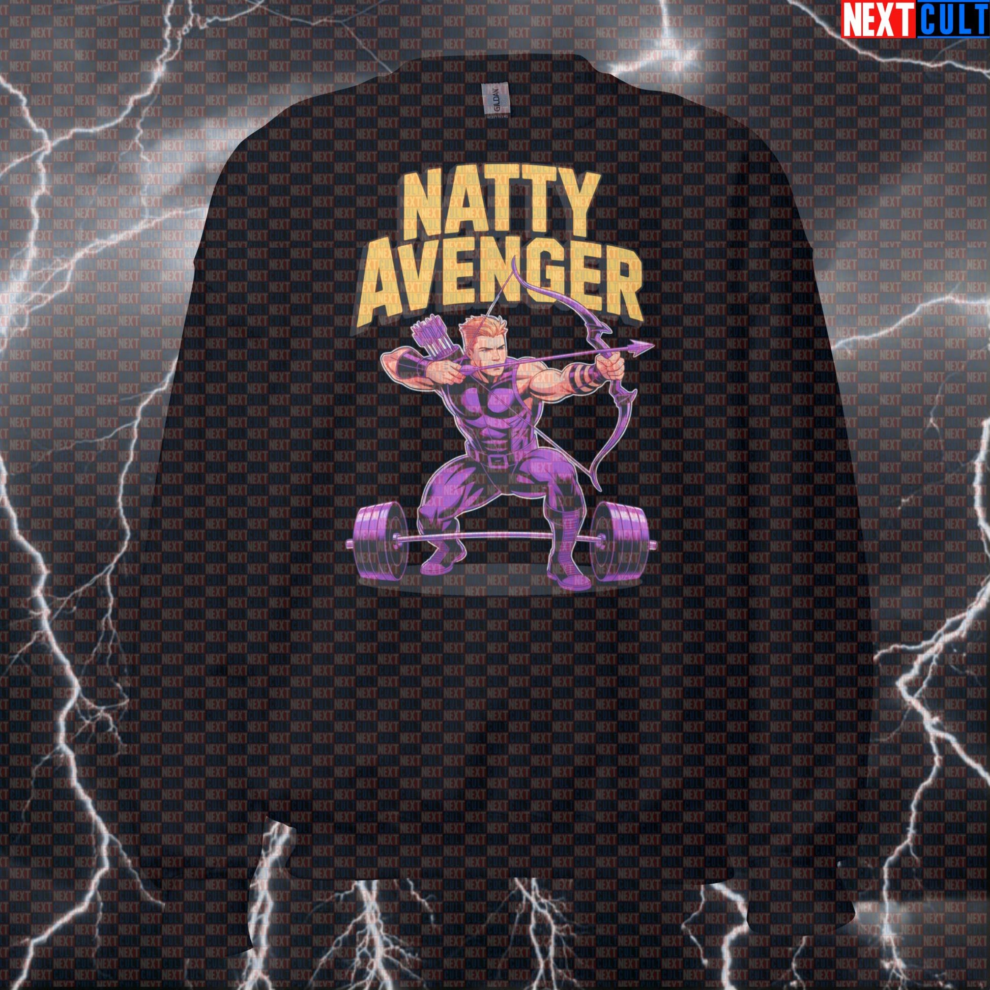Natty Avenger Funny Gym Sweatshirt Crewneck Pump Cover Pullover Sweater for Lifters Natty Gymbros Hawkeye Fans Sweatshirts Next Cult Brand