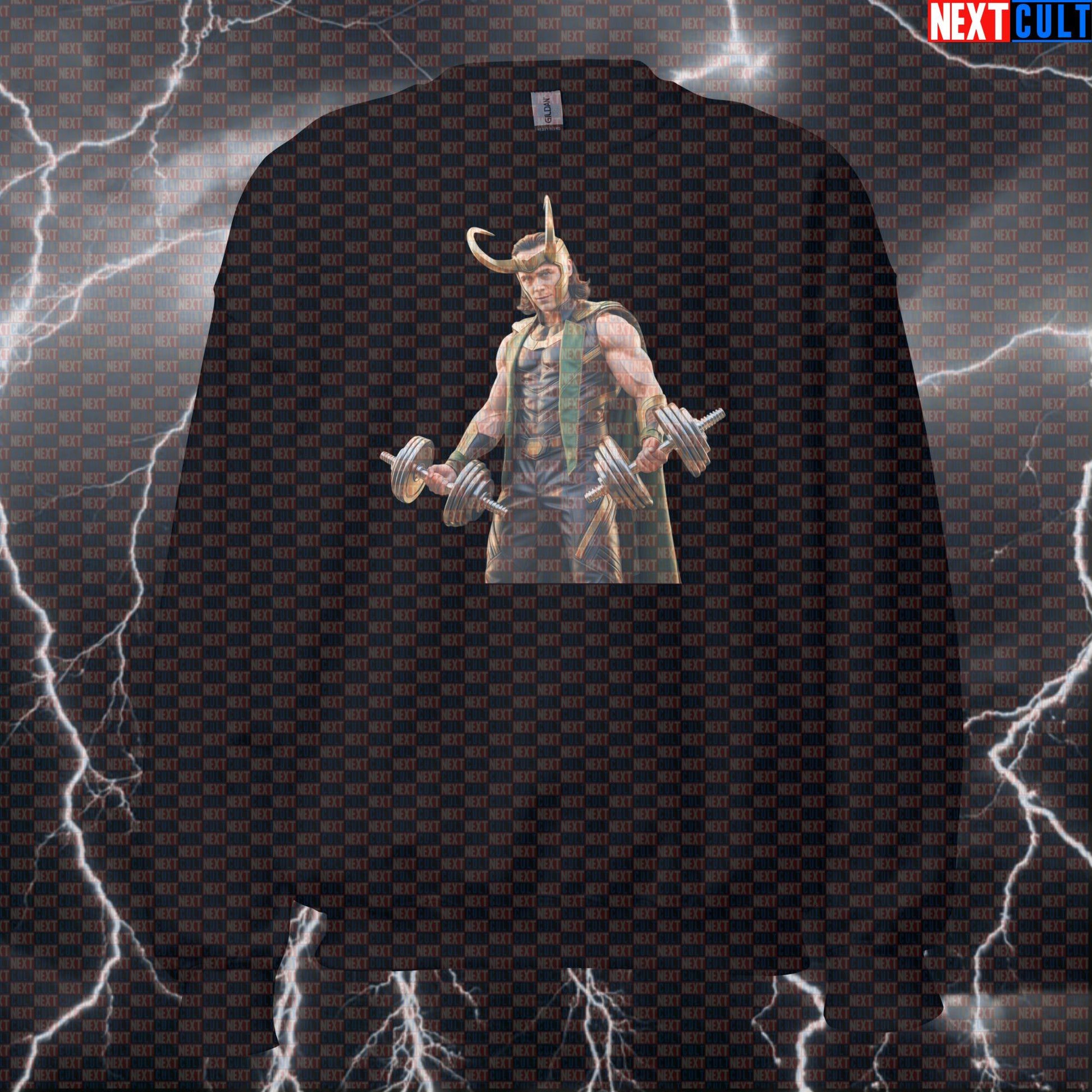 Funny Loki Gym Sweatshirt Superhero Workout Crewneck Pump Cover Pullover Sweater for Lifters Gymbros Sweatshirts Next Cult Brand
