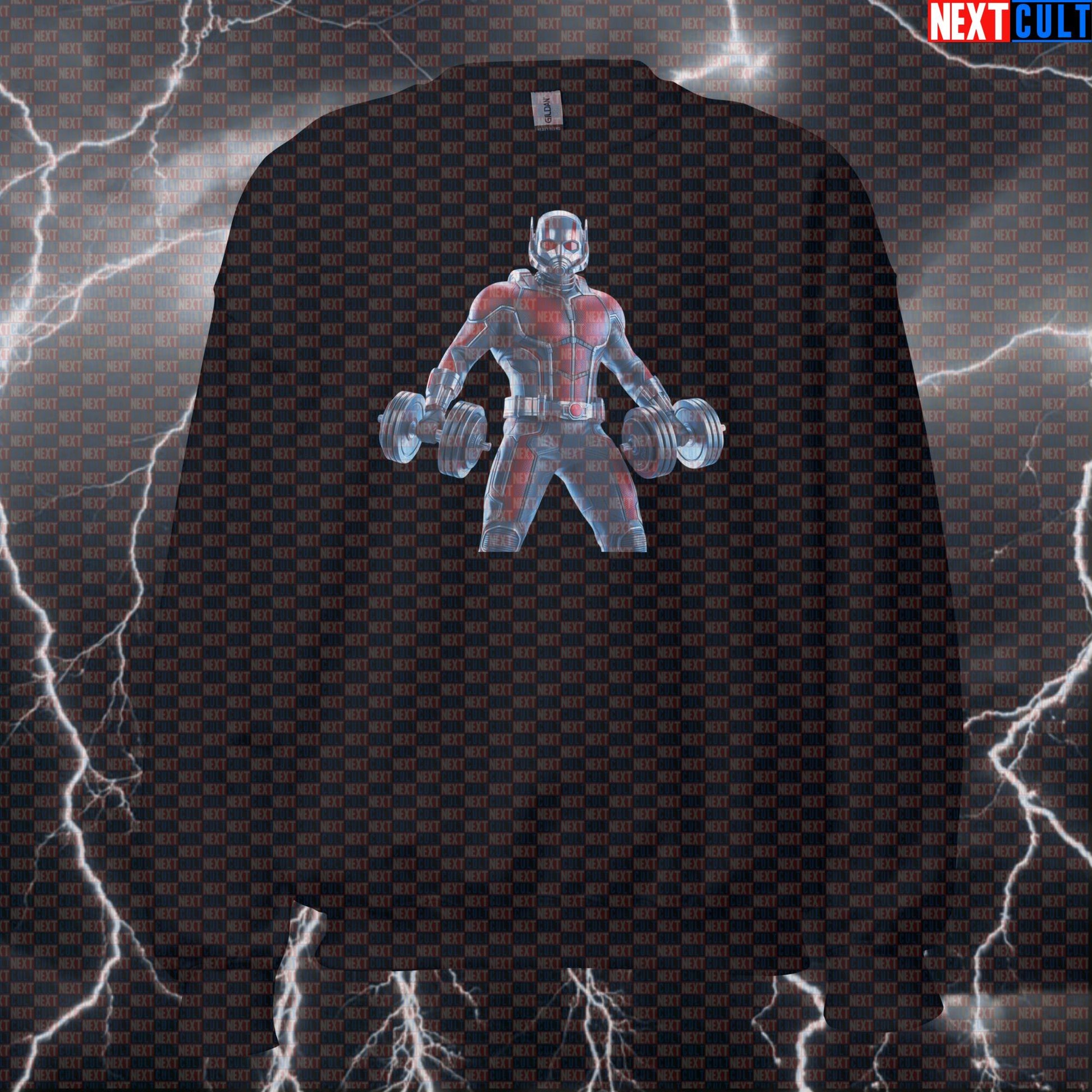 Funny Ant Man Gym Sweatshirt Crewneck Pump Cover Pullover Sweater for Lifters Gymbros Superhero Workout Fans Sweatshirts Next Cult Brand