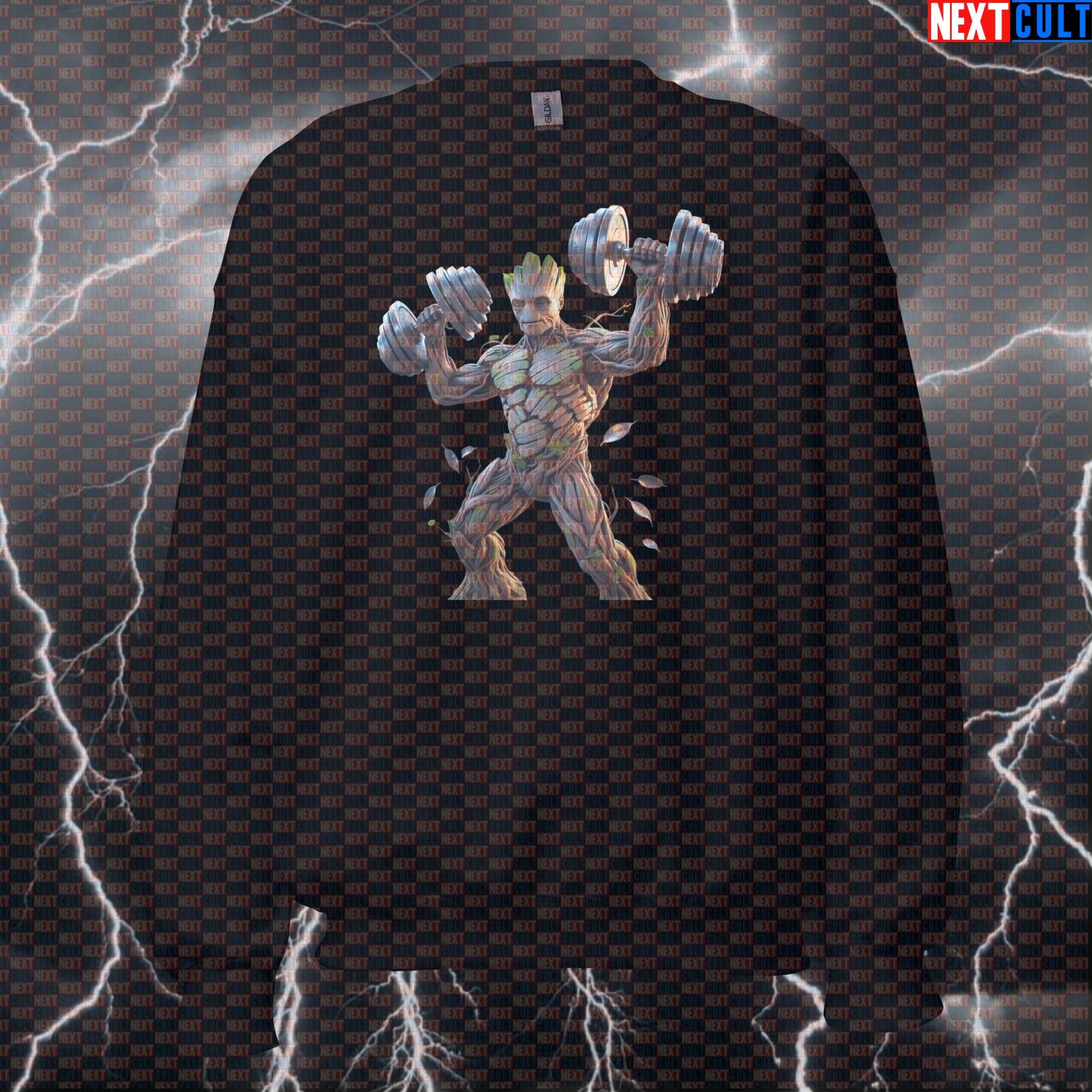 Groot Grow Stronger Funny Gym Sweatshirt Crewneck Pump Cover Pullover Sweater for Lifters Workout Gym Fans Sweatshirts Next Cult Brand