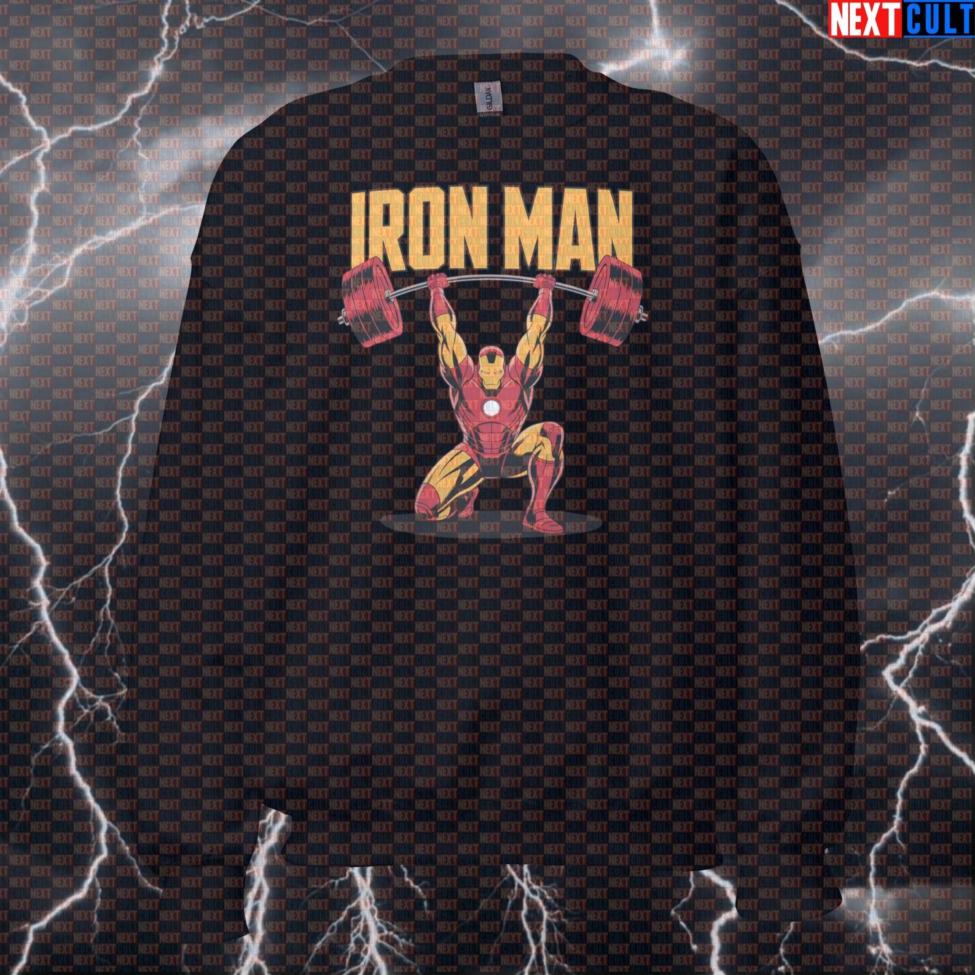 Funny Iron Man Gym Sweatshirt Crewneck Pump Cover Pullover Sweater for Lifters Superhero Workout Sweatshirt Avengers Bodybuilding Films Fitness Gym Iron Man Powerlifting Pump Cover Superheroes Workout Next Cult Brand