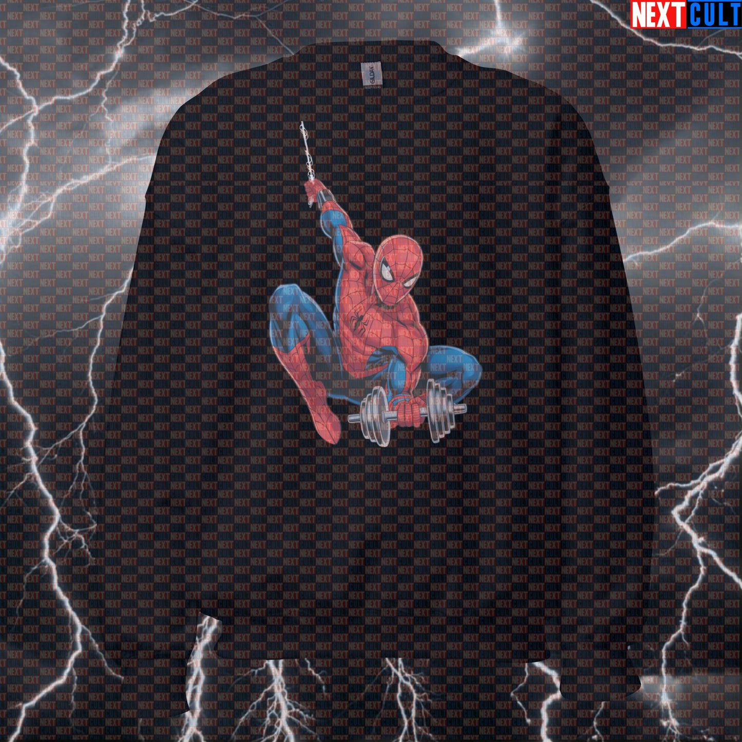 Spider-Man Funny Gym Sweatshirt Lifting Workout Sweatshirt Bodybuilding Powerlifting Fitness Meme Sweatshirts Next Cult Brand