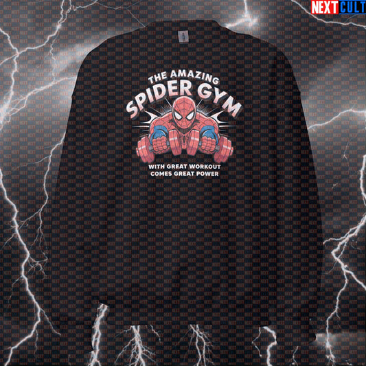 With Great Workout Comes Great Power Funny Gym Sweatshirt Crewneck Pump Cover Pullover Sweater for Lifters Sweatshirts Next Cult Brand