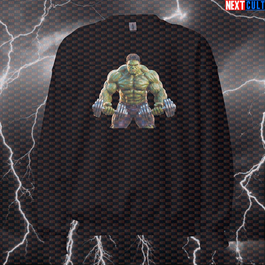 Hulk Smash Funny Gym Sweatshirt Crewneck Pump Cover Pullover Sweater for Lifters Comic Gymbros Workout Top Sweatshirts Next Cult Brand