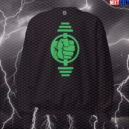 Smash Dumbbells Funny Gym Sweatshirt Crewneck Pump Cover Pullover Sweater for Lifters Hulk Workout Fans Sweatshirts Next Cult Brand