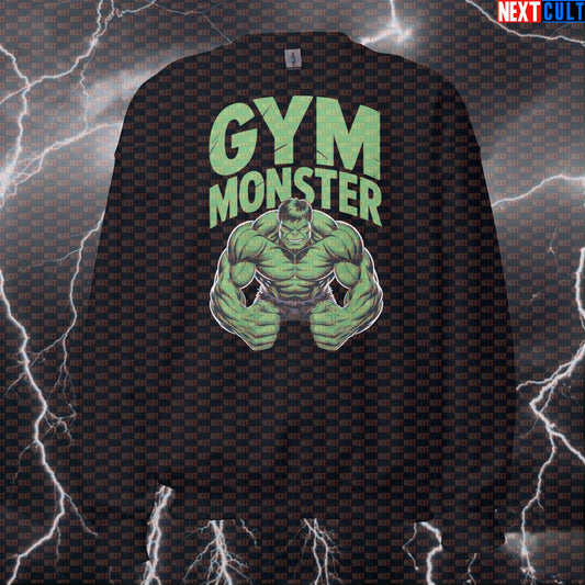 Funny Gym Monster Hulk Inspired Gym Sweatshirt Crewneck Pump Cover Pullover Sweater for Lifters Workout Fans Sweatshirts Next Cult Brand