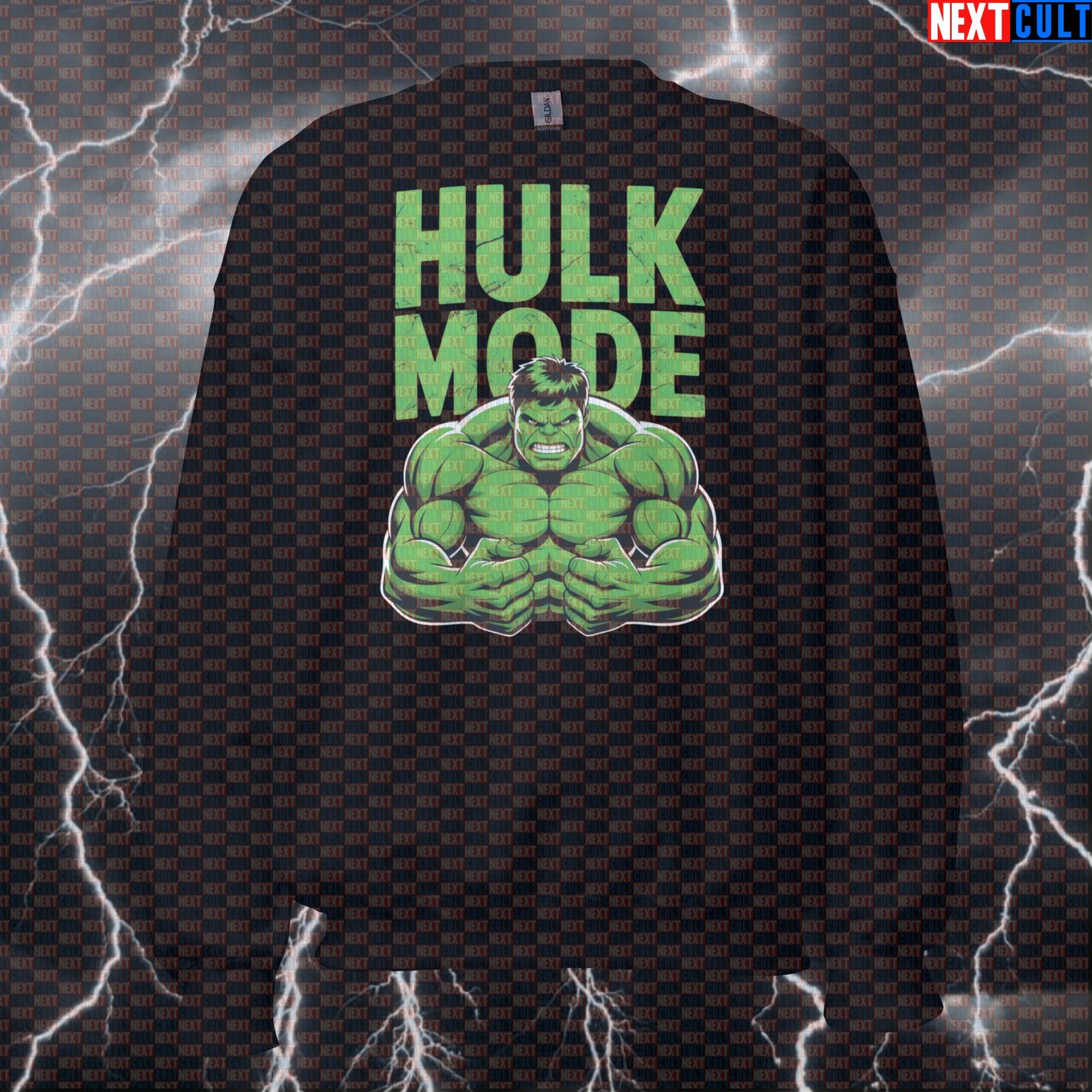 Hulk Mode Gym Sweatshirt Funny Superhero Pump Cover Pullover Crewneck Workout Sweatshirt Gym Jumper Top Sweatshirts Next Cult Brand