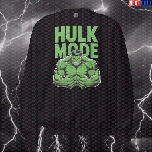 Hulk Mode Gym Sweatshirt Funny Superhero Pump Cover Pullover Crewneck Workout Sweatshirt Gym Jumper Top Sweatshirts Next Cult Brand