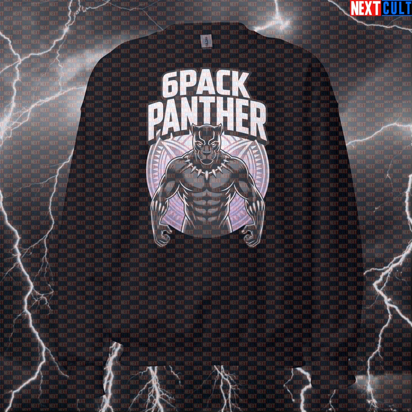 Funny Black Panther Six Pack Gym Sweatshirt Pump Cover Crewneck Pullover Jumper Workout Sweatshirt Top Sweatshirts Next Cult Brand
