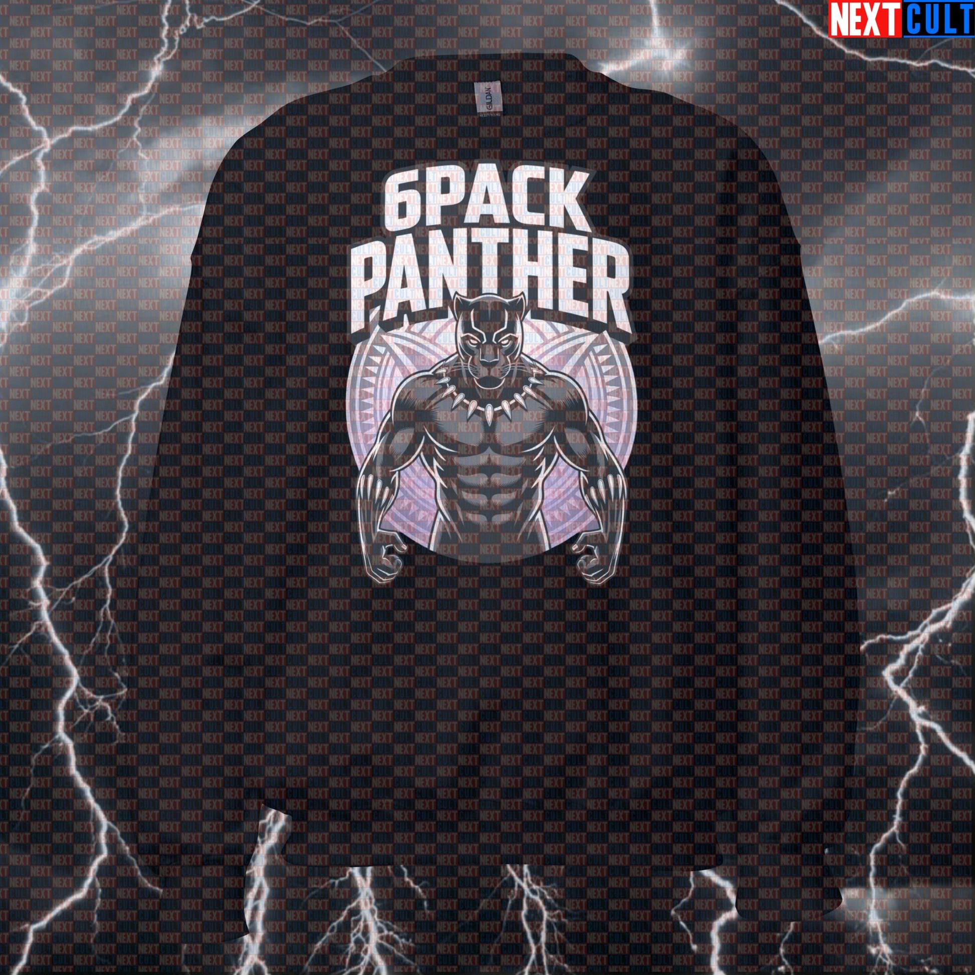 Funny Black Panther Six Pack Gym Sweatshirt Pump Cover Crewneck Pullover Jumper Workout Sweatshirt Top Sweatshirts Next Cult Brand