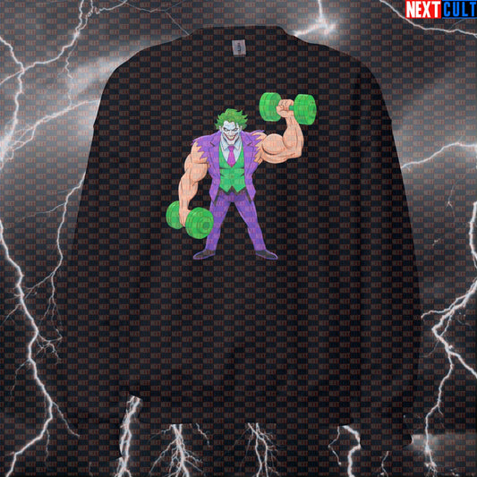 Jacked Joker Gym Sweatshirt Funny Swole Villain Pump Cover Crewneck Pullover Workout Sweatshirt Top Sweatshirts Next Cult Brand