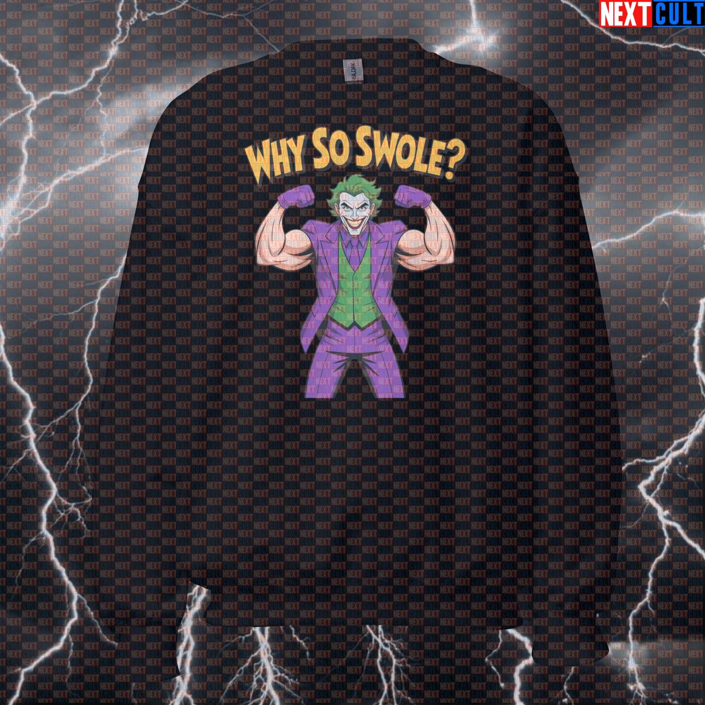 Why So Swole Joker Gym Sweatshirt Funny Workout Crewneck Pump Cover Pullover Villain Gym Sweater Top Sweatshirts Next Cult Brand