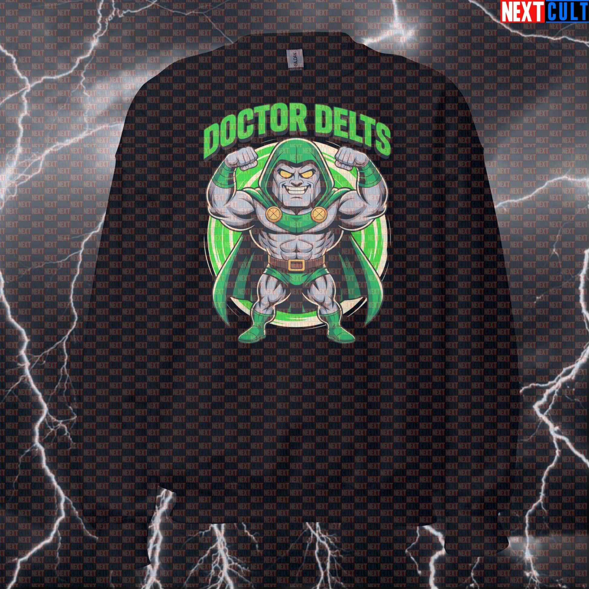 Doctor Delts Gym Villain Funny Gym Sweatshirt Pump Cover Crewneck Pullover Workout Sweater for Shoulder Day Gains Sweatshirts Next Cult Brand