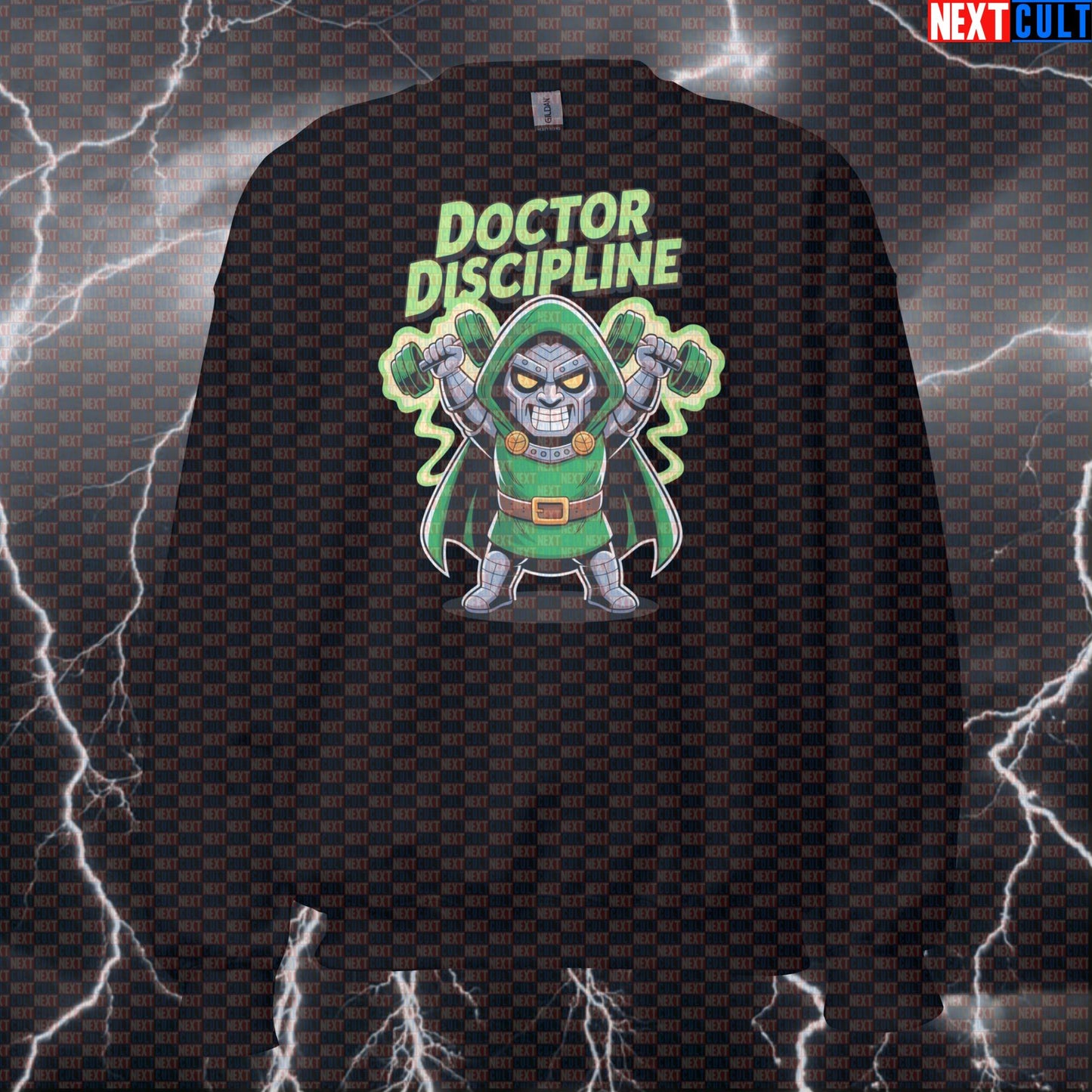 Doctor Discipline Gym Villain Sweatshirt Funny Gym Crewneck Pump Cover Workout Sweatshirt Superhero Lifter Jumper Top Sweatshirts Next Cult Brand