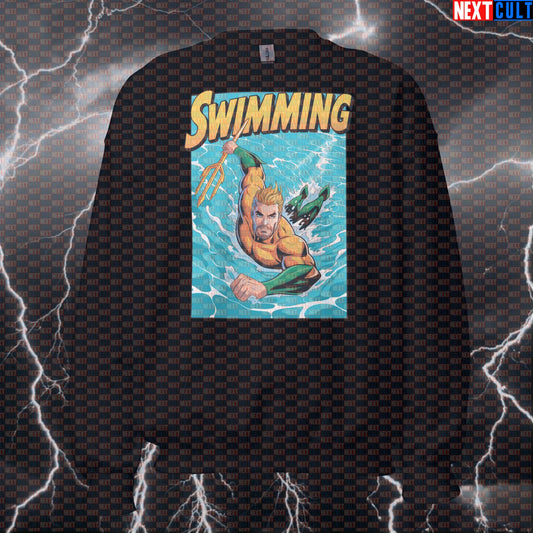 Aquaman Gym Sweatshirt Funny Pump Cover Sweater Crewneck Pullover Workout Sweatshirt for Swimming Cardio Gym Lovers Sweatshirts Next Cult Brand