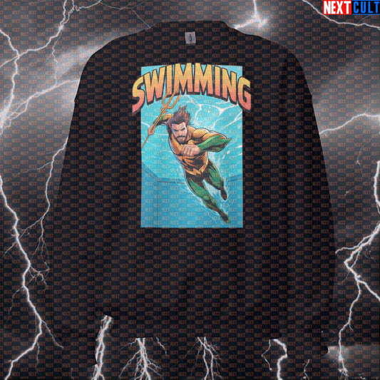Funny Aquaman Gym Sweatshirt Pump Cover Sweater Crewneck Pullover Gym Sweatshirt Workout Sweatshirt Top Sweatshirts Aquaman Cardio Films Fitness Gym Justice League Pump Cover Superheroes Swimming Workout Next Cult Brand