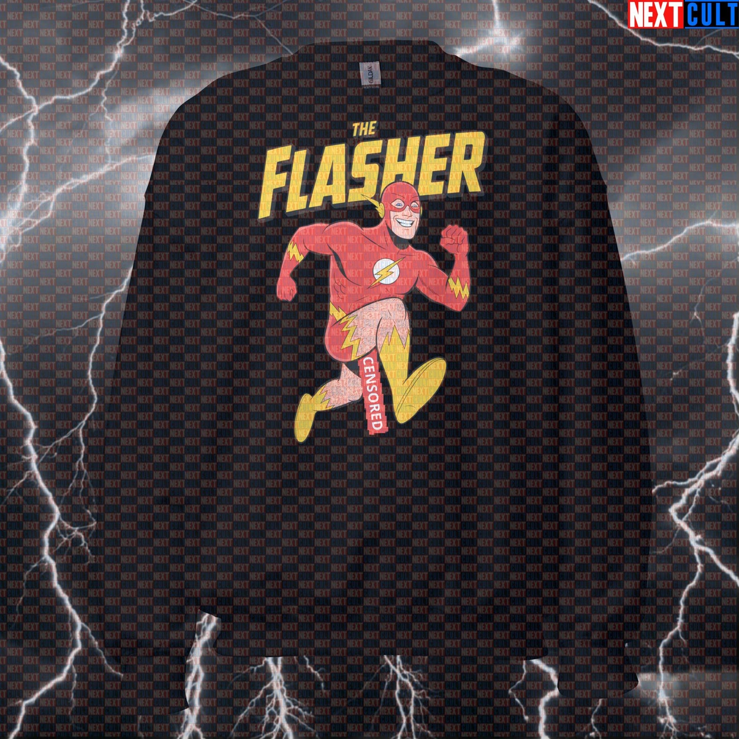 The Flasher Funny Gym Sweatshirt Superhero Cardio Meme Pump Cover Crewneck Workout Sweatshirt Pullover Top Sweatshirts Next Cult Brand