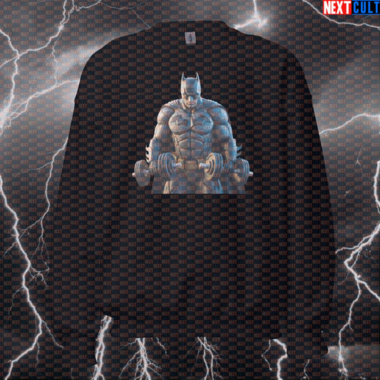 Batman Gym Hero Funny Workout Sweatshirt Pump Cover Crewneck Pullover Gym Sweatshirt for Lifters Comic Fitness Fans Sweatshirts Next Cult Brand