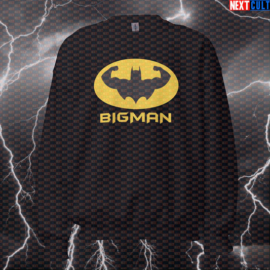 Big Man Batman Gym Hero Funny Gym Sweatshirt Pump Cover Crewneck Pullover Workout Sweater Jumper Top Sweatshirts Next Cult Brand