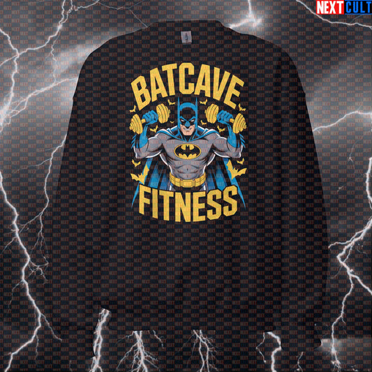 Batcave Fitness Funny Gym Sweatshirt Pump Cover Crewneck Pullover for Lifters Batman Workout Sweater Top Sweatshirts Next Cult Brand