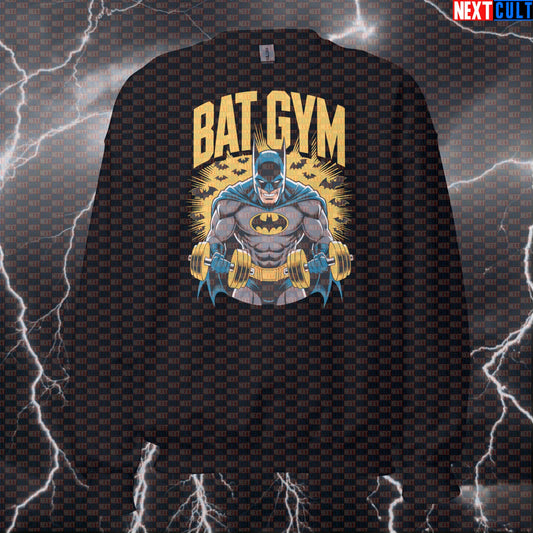 Batman Gym Gains Funny Gym Sweatshirt Pump Cover Crewneck Pullover Sweater for Lifters Gymbros Workout Top Sweatshirts Next Cult Brand