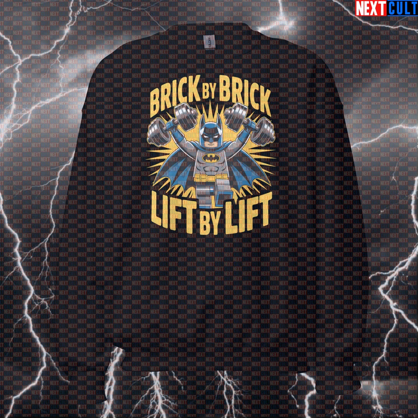 Funny LEGO Batman Gym Sweatshirt Crewneck Pullover Pump Cover Jumper for Gym Bros Brick Workout Meme Top Sweatshirts Next Cult Brand