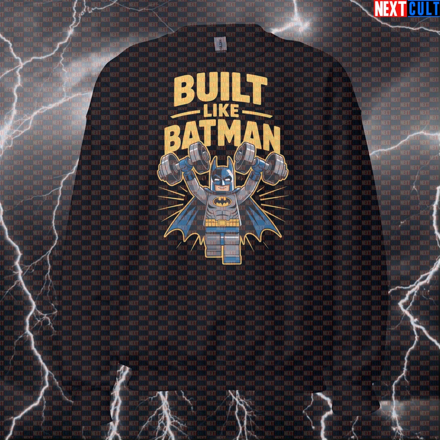 Built Like Batman Gym Sweatshirt Funny LEGO Superhero Pump Cover Crewneck Workout Sweatshirt Pullover Top Sweatshirts Next Cult Brand