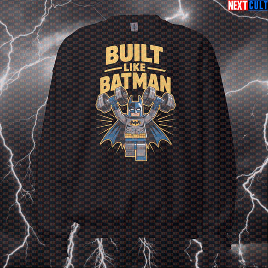 Built Like Batman Gym Sweatshirt Funny LEGO Superhero Pump Cover Crewneck Workout Sweatshirt Pullover Top Sweatshirts Next Cult Brand