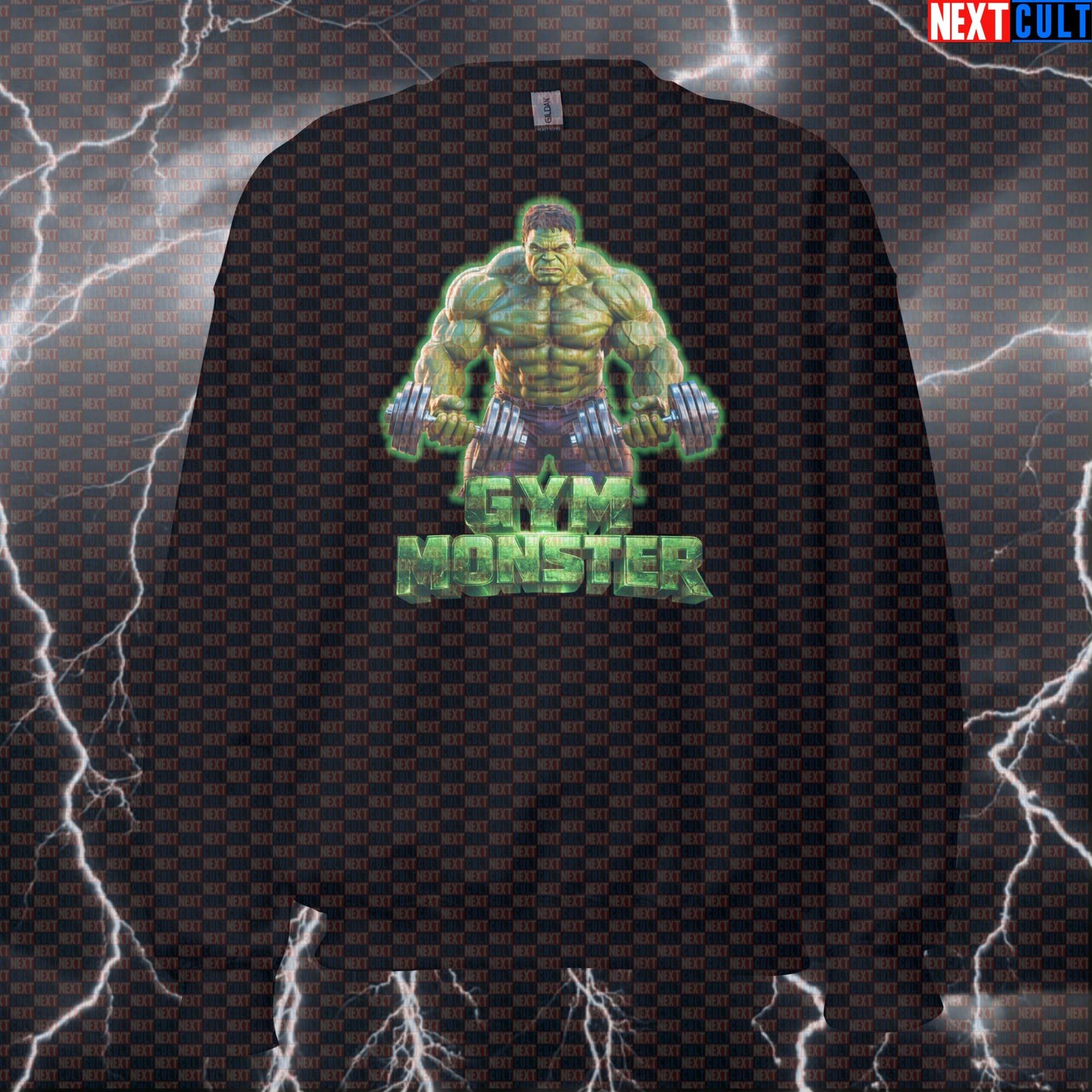 Gym Monster Hulk Funny Gym Sweatshirt Workout Sweatshirt Fitness Bodybuilding Muscle Meme Sweatshirts Next Cult Brand