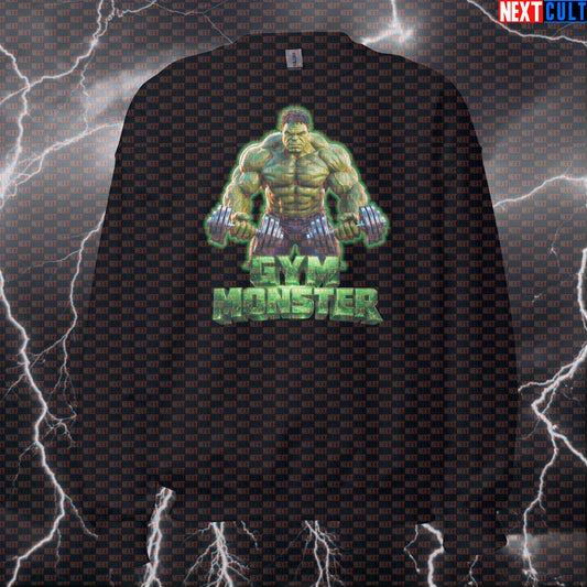 Gym Monster Hulk Funny Gym Sweatshirt Workout Sweatshirt Fitness Bodybuilding Muscle Meme Sweatshirts Next Cult Brand