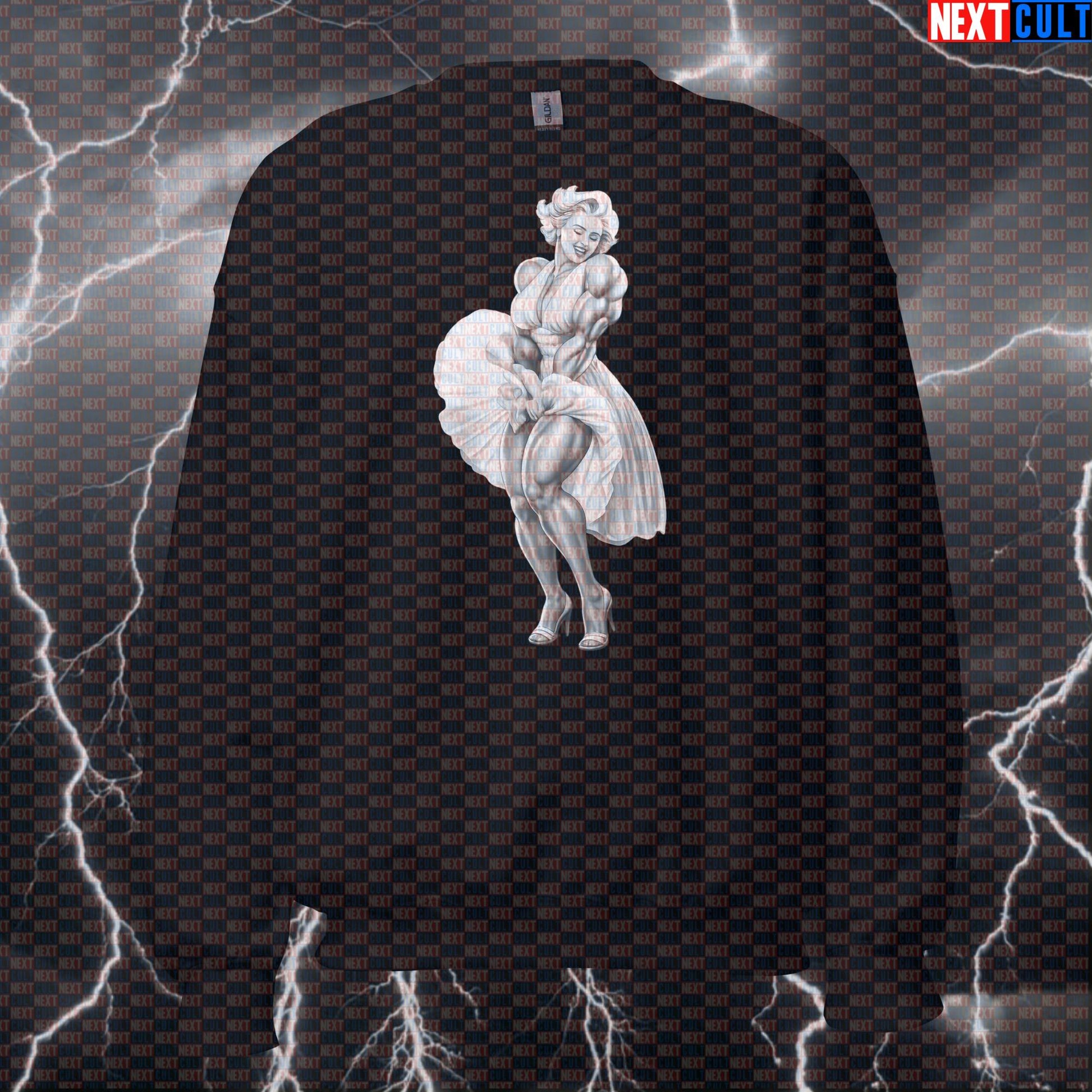 Marilyn Monroe Muscle Funny Gym Sweatshirt Vintage Fitness Sweater Bodybuilding Workout Sweatshirt Sweatshirts Next Cult Brand