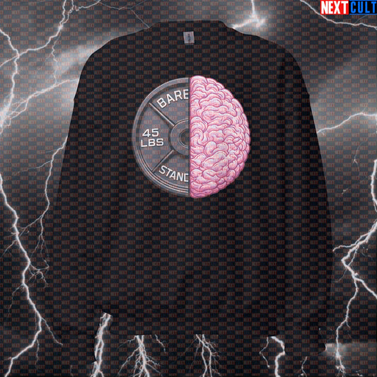 Lift Smart Brain Weight Plate Funny Gym Sweatshirt Mind Muscle Connection 45LB Plate Workout Sweatshirts Next Cult Brand