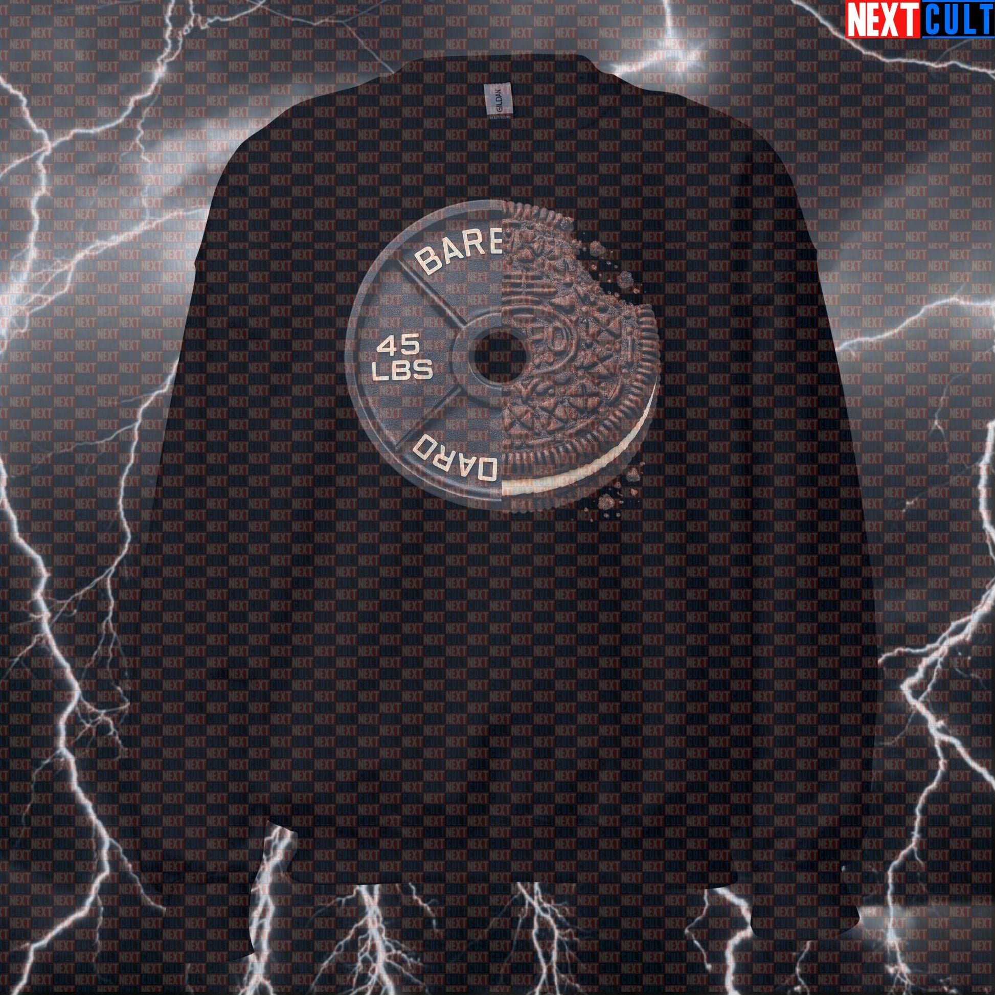 Cookies and Cream Weight Plate Funny Gym Sweatshirt 45LB Plate Cookies & Weights Workout Sweatshirt Crewneck Sweatshirts Next Cult Brand