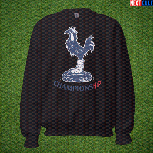 Championship Tottenham Hotspur Parody Sweatshirt, Funny Spursy Football Crewneck for London Banter Black Sweatshirts Next Cult Brand