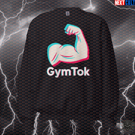 GymTok Sweatshirt – TikTok Parody Bicep Crewneck for Gymbros and Fitness Influencers Sweatshirts Next Cult Brand