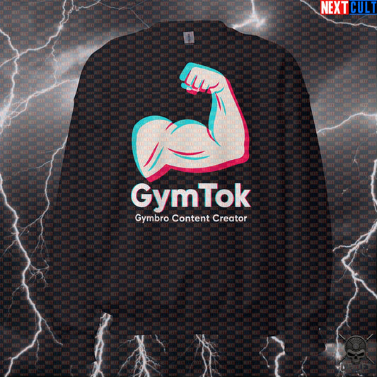 GymTok Sweatshirt – TikTok Parody Bicep Crewneck for Gymbros and Fitness Influencers Sweatshirts Next Cult Brand