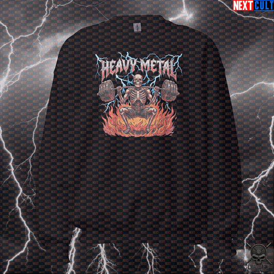 Heavy Metal Skeleton Squat Sweatshirt for Powerlifting, Bodybuilding and Leg Day Training Sweatshirts Next Cult Brand