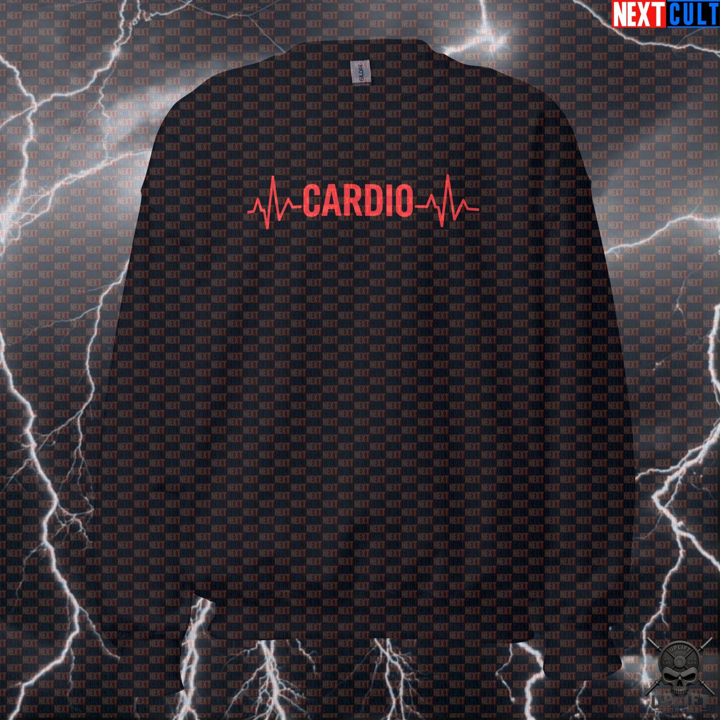 Cardio Heartbeat Sweatshirt for Runners, Cyclists, Rowers and Endurance Fitness Fans Sweatshirts Next Cult Brand