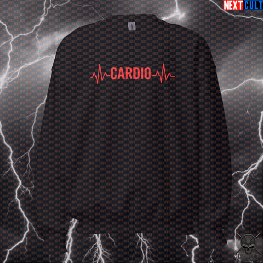 Cardio Heartbeat Sweatshirt for Runners, Cyclists, Rowers and Endurance Fitness Fans Sweatshirts Next Cult Brand