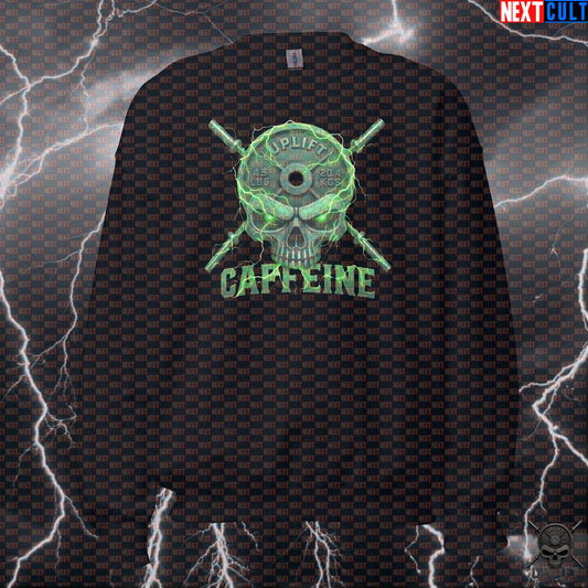 Caffeine Skull Sweatshirt Coffee Gym Crewneck for Lifters Hardcore Energy Pullover Sweatshirts Next Cult Brand
