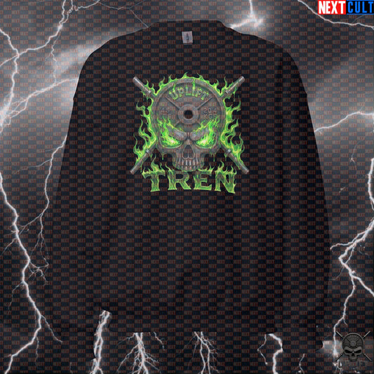 Tren Skull Sweatshirt Not Natty Crewneck for Bodybuilding Meme and Gymbro Humor Sweatshirts Next Cult Brand