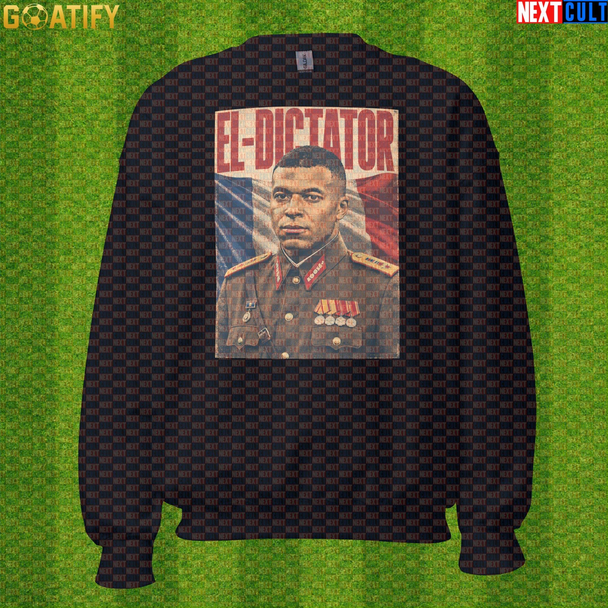 Kylian Mbappe Sweatshirt – El Dictator Retro Soccer Meme Crewneck for World Cup Fans |  | ["Football", "France", "Kylian Mbappe", "PSG", "Real Madrid", "Soccer"]