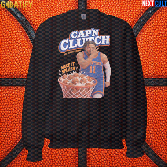 Jalen Brunson Sweatshirt – Captain Clutch Crewneck Gift for Knicks and NBA Fans Black Next Cult Brand