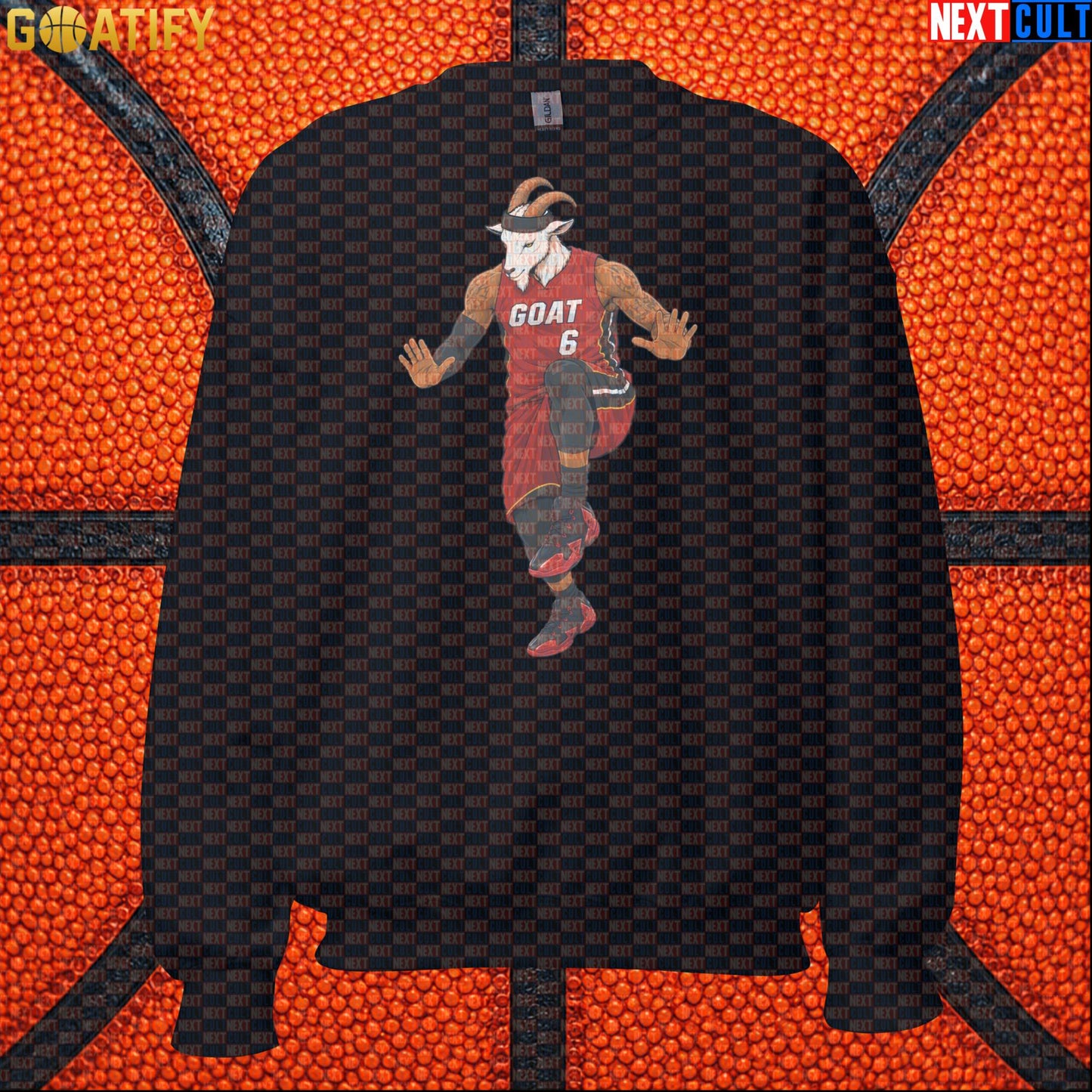 LeBron James Sweatshirt – Miami Heat GOAT Crewneck Gift for Retro NBA Basketball Fans Black Next Cult Brand