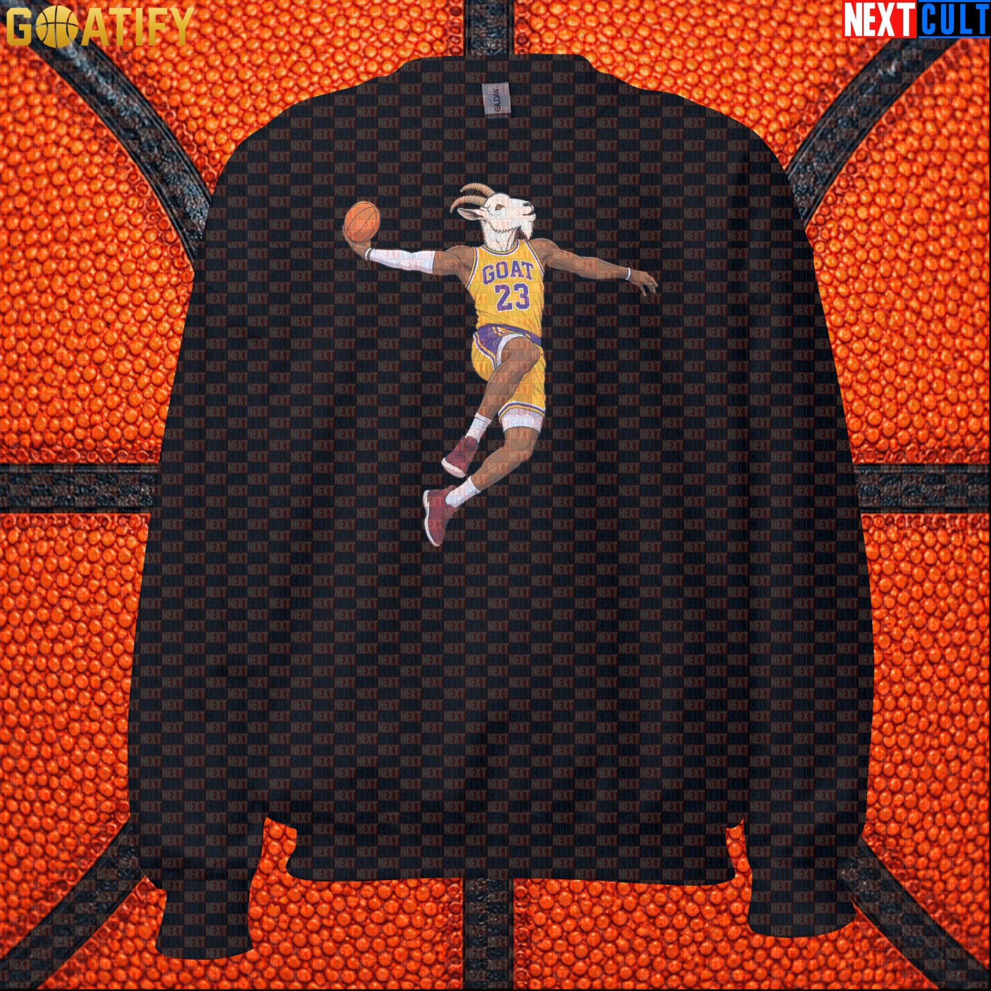LeBron James Sweatshirt – Retro Lakers GOAT Dunk Crewneck Gift for NBA Basketball Fans |  | ["Basketball", "LeBron James", "Los Angeles Lakers", "NBA"]